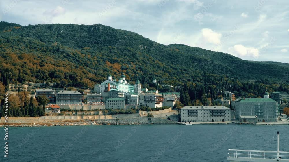 Saint Panteleimon Monastery in Athos, Chalkidiki, Greece Saint Panteleimon Monastery in Athos, Chalkidiki, Greece