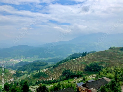 Ancient terraced rice fields. Ziquejie in Hunan province of China.