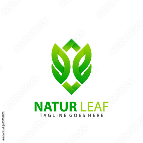 Awesome Letter E Natur Leaf Modern Logo Design Vector Illustration