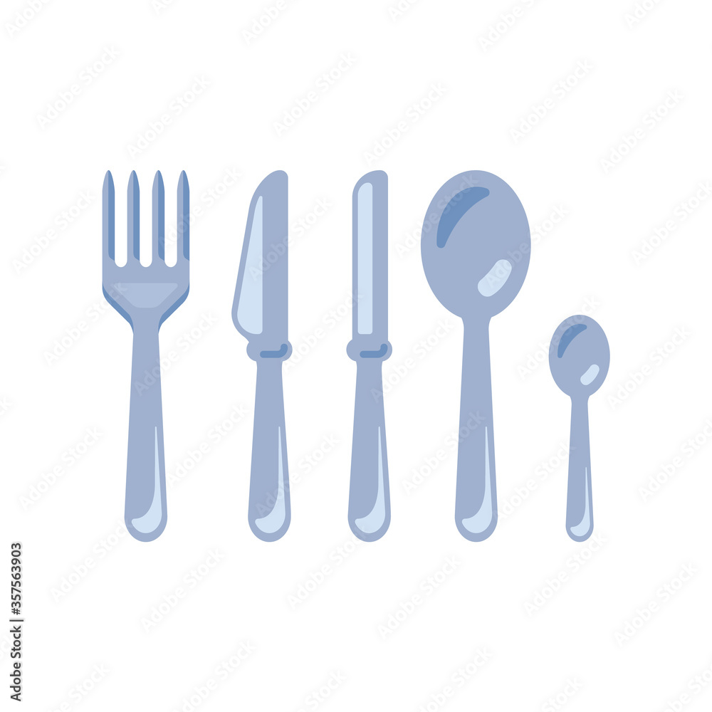 Fototapeta premium Cutlery - fork, knife, tablespoon, tea spoon