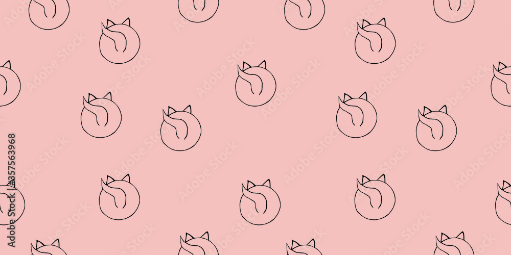 linear vector image of animals in a minimalistic style. Seamless pattern for children's design. linear vector image of animals in a minimalistic style. Seamless pattern for children's design.