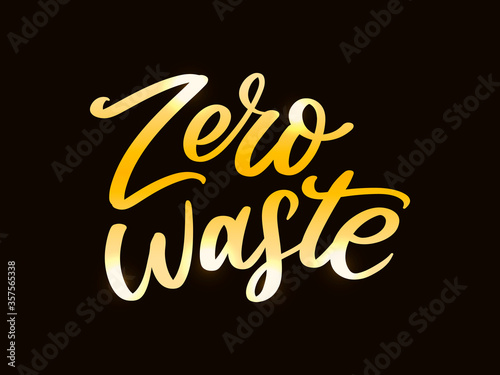 Zero waste conception Green Eco Ecology lettering text vector