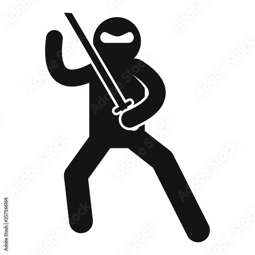 Ninja fighting icon. Simple illustration of ninja fighting vector icon for web design isolated on white background