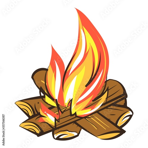 Smore campfire icon. Cartoon of smore campfire vector icon for web design isolated on white background