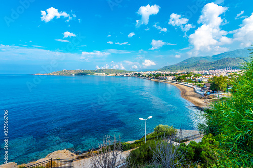 Fototapeta Naklejka Na Ścianę i Meble -  Ozdere Town coastline view in Izmir Province of Turkey