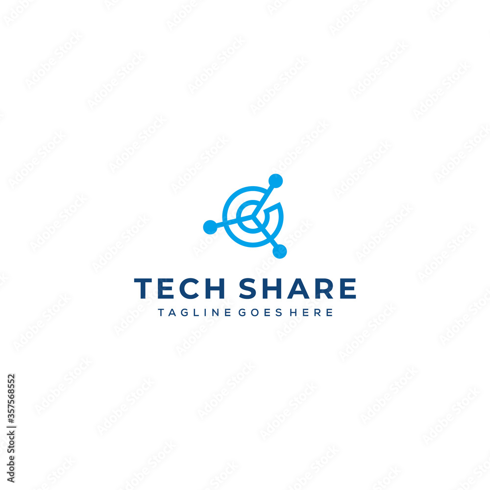 Creative Simple modern share data technology logo design icons