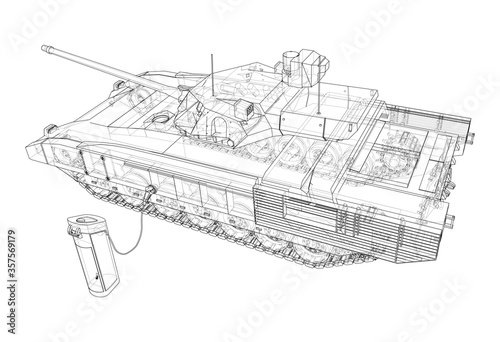 Electric Tank Charging Station Sketch. Vector
