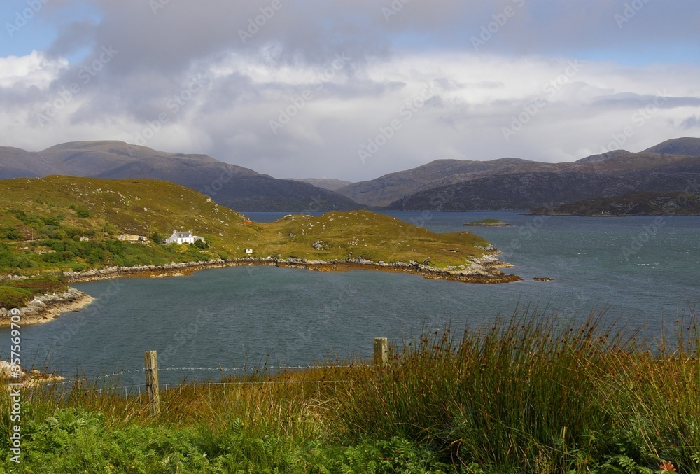 Sunlight near Drinishader on the Isle of Harris, Western Isles, Scotland.