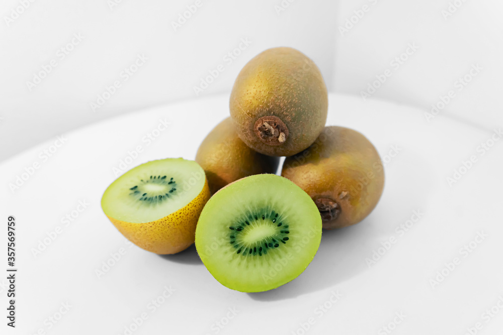 kiwis isolated on white background