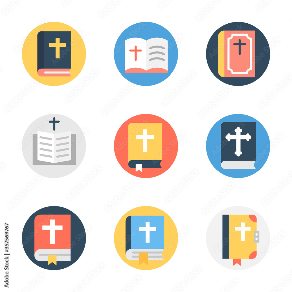 Pack Of Bible Flat Rounded Icons Pack Of Bible Flat Rounded Icons