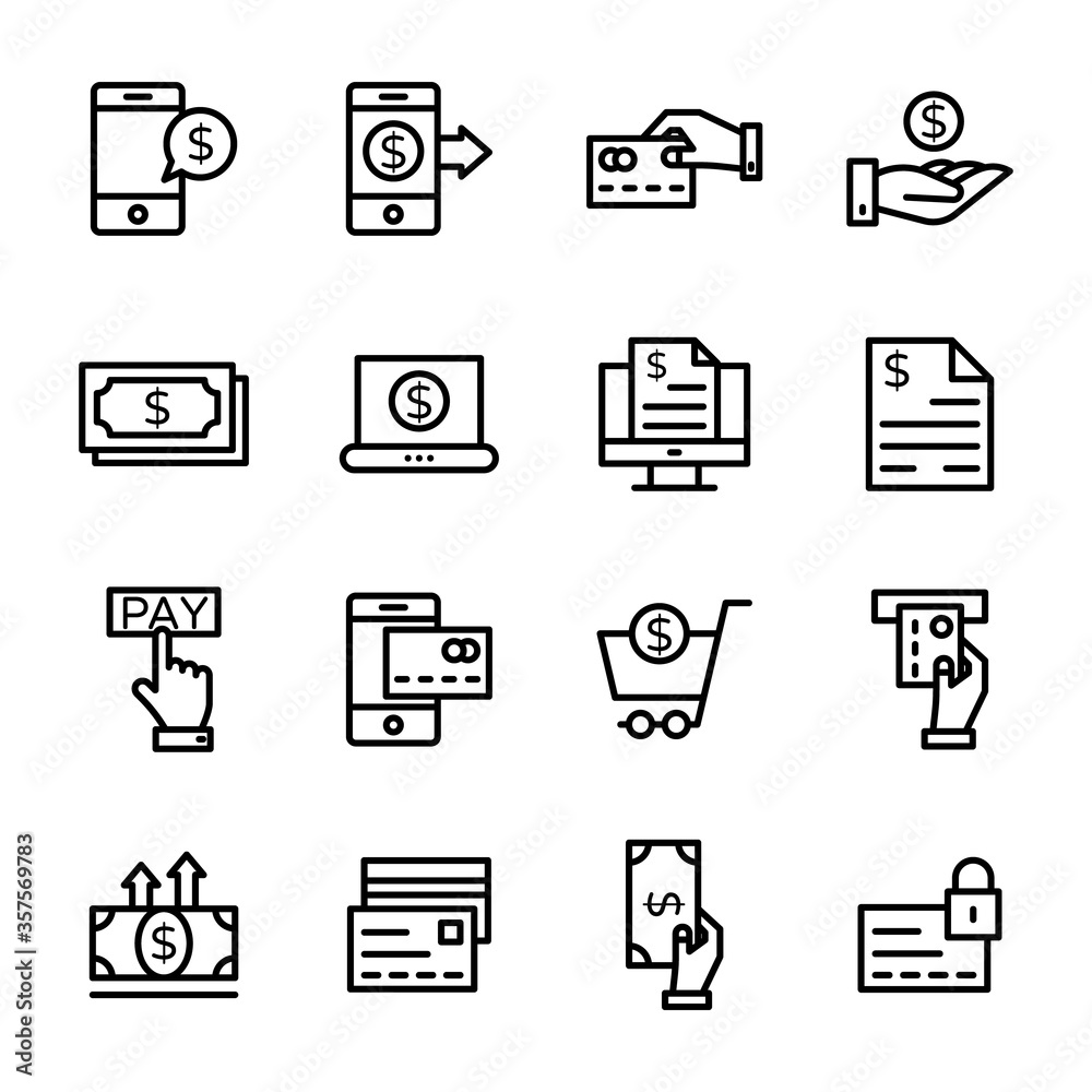 Pack Of Finance Line Icons 
