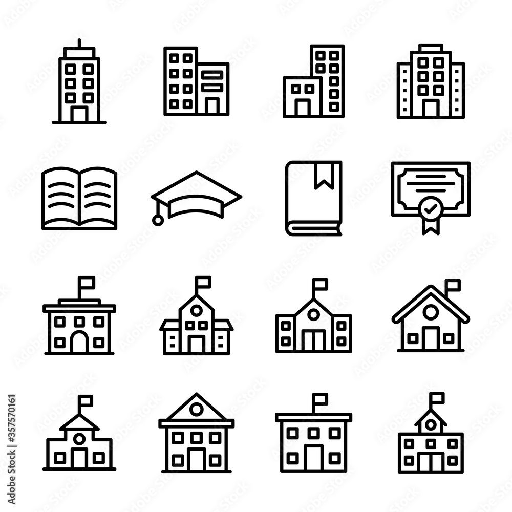 
Pack Of Education Line Icons 
