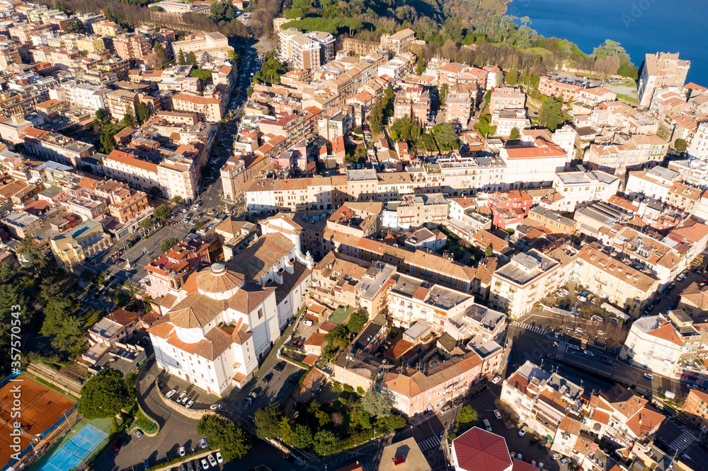 aerial view of the town of genzano di ro