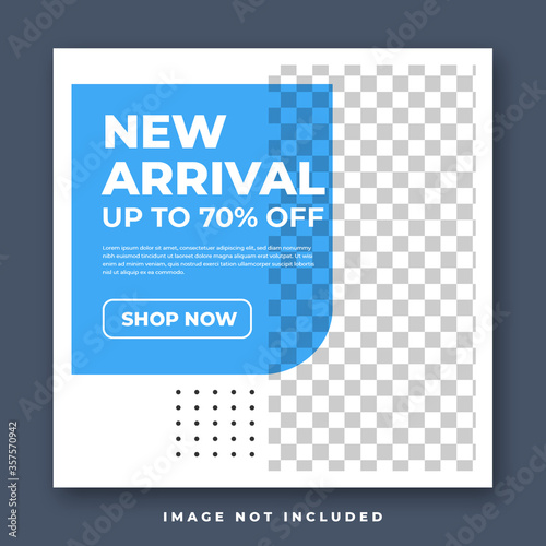 Fashion sale for social media feed template. Social media template vector illustration. Promotion banner template