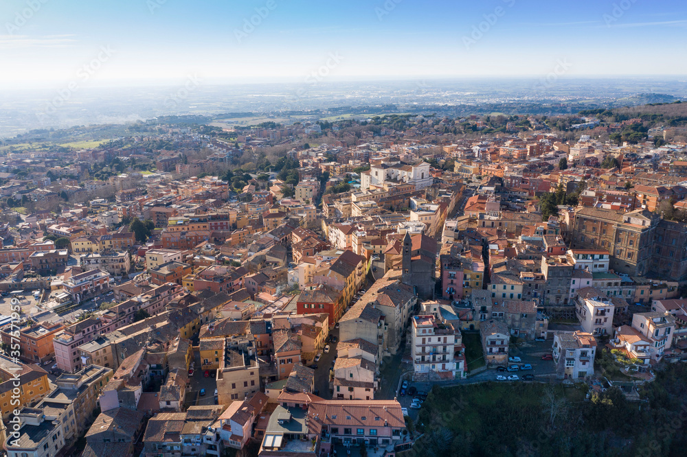 aerial view of the town of Genzano di Roma