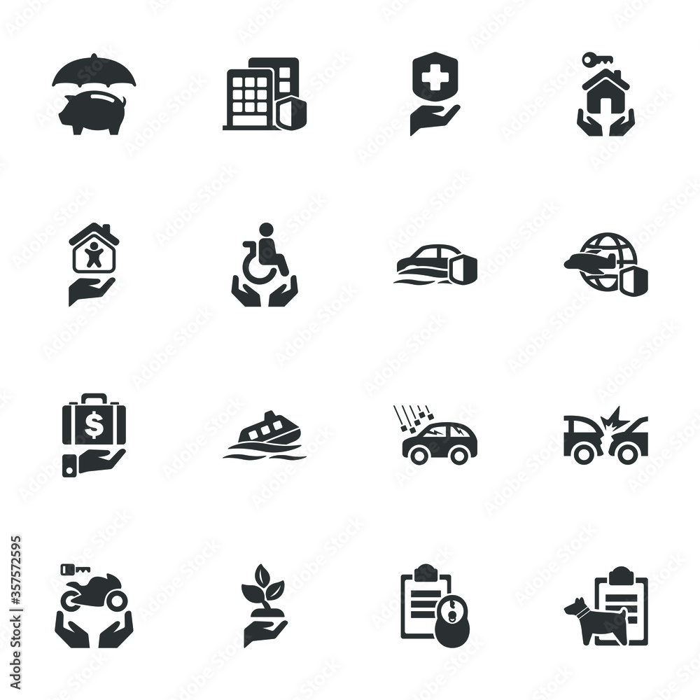 Risk and Insurance Icons - Set 4 Risk and Insurance Icons - Set 4