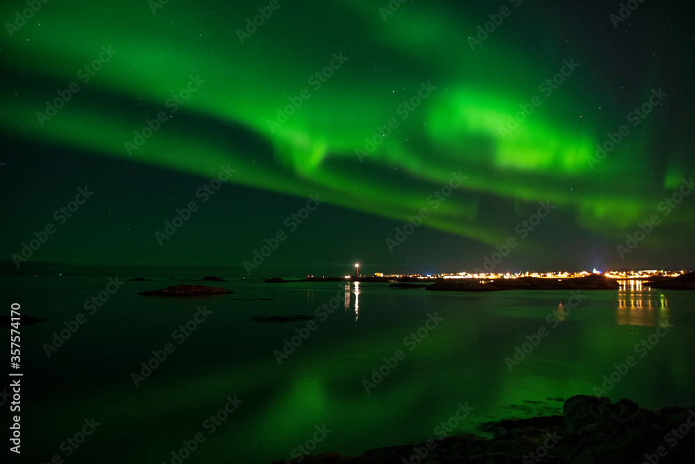 Aurora borealis / Northern lights above Andenes, Norway 