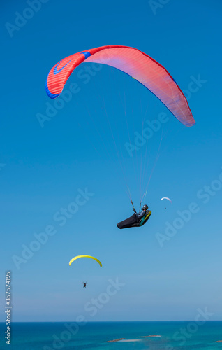 Para glider on a background of blue sky