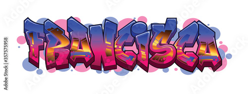 francisca Name Text Graffiti Word Design photo