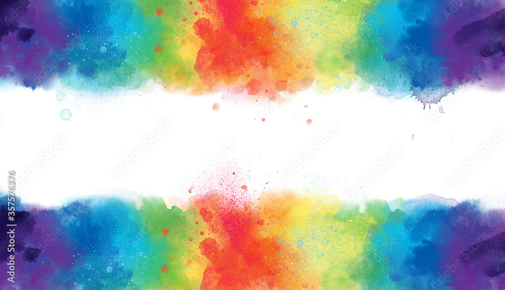  watercolor background banner frame with watercolor texture and splash