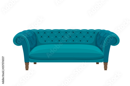 Sofa and couches colorful cartoon illustration