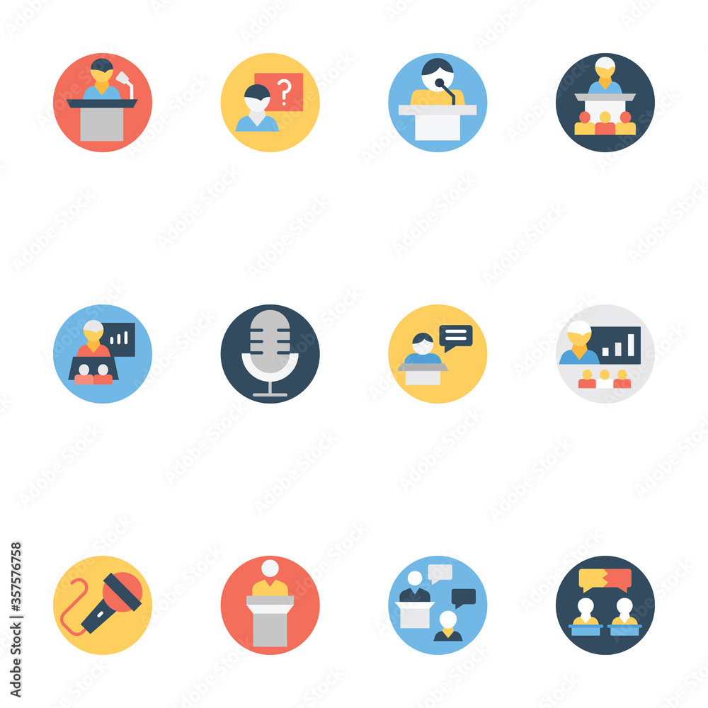 Business Presentation Flat Rounded Icons Pack
Business Presentation Flat Rounded Icons Pack