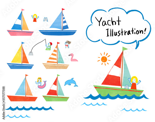 ヨットのイラスト詰め合わせ
