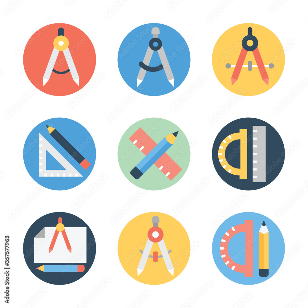 Geometric Compass and Scale Flat Rounded Vectors Pack
Geometric Compass and Scale Flat Rounded Vectors Pack