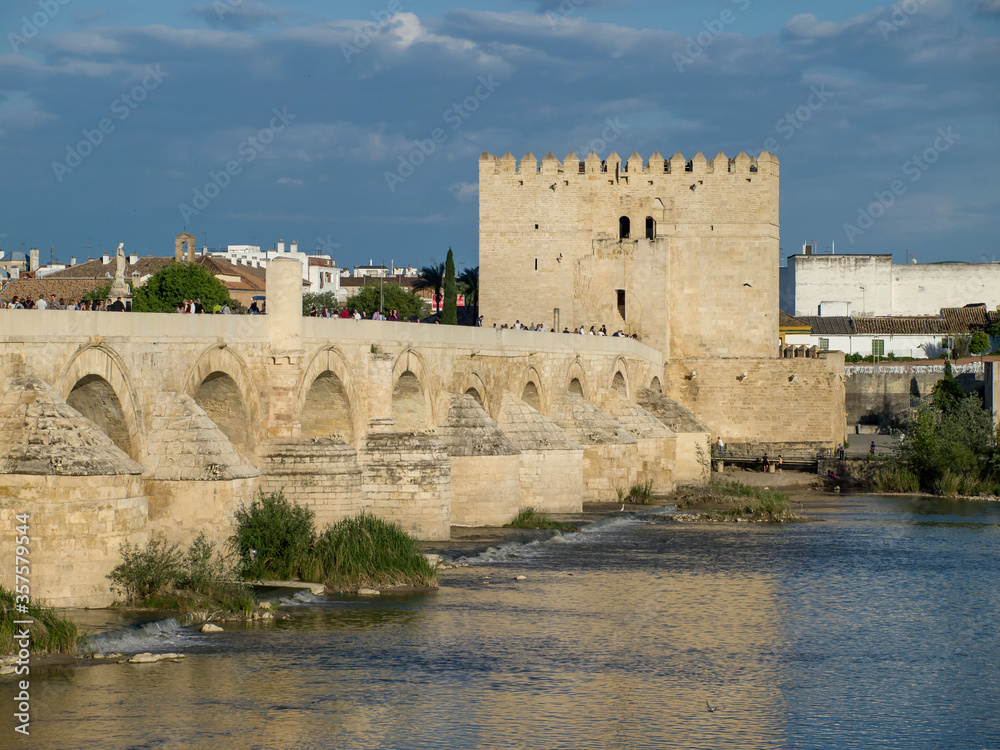 Obraz premium Roman bridge and Calahorra Tower over the Guadalquivir river