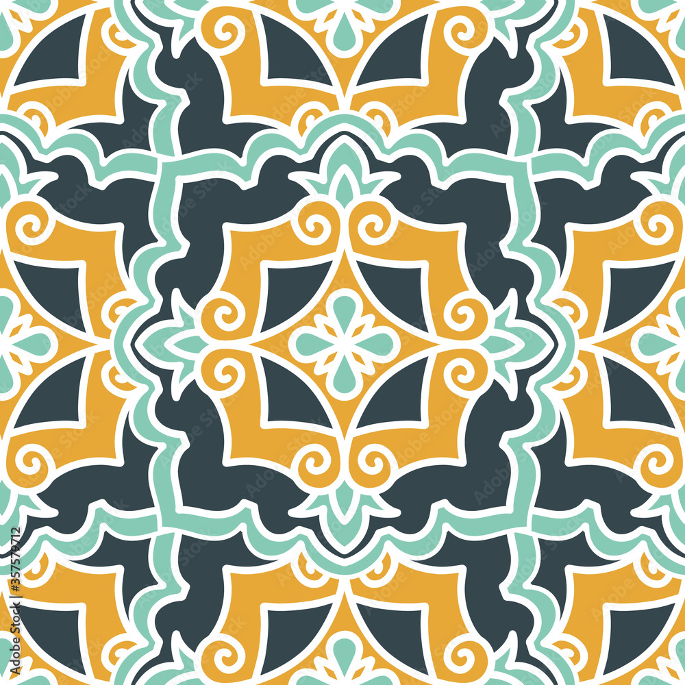 Seamless pattern with Arabic and Asian motifs Seamless pattern with Arabic and Asian motifs