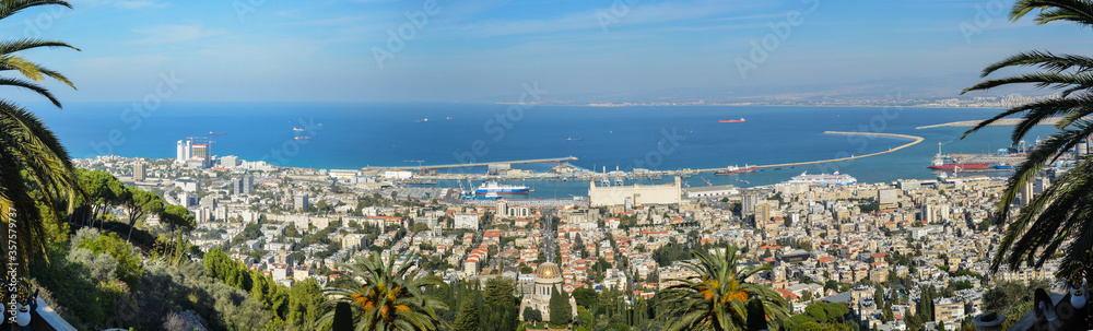 Panorama of Haifa from Carmel Hill.