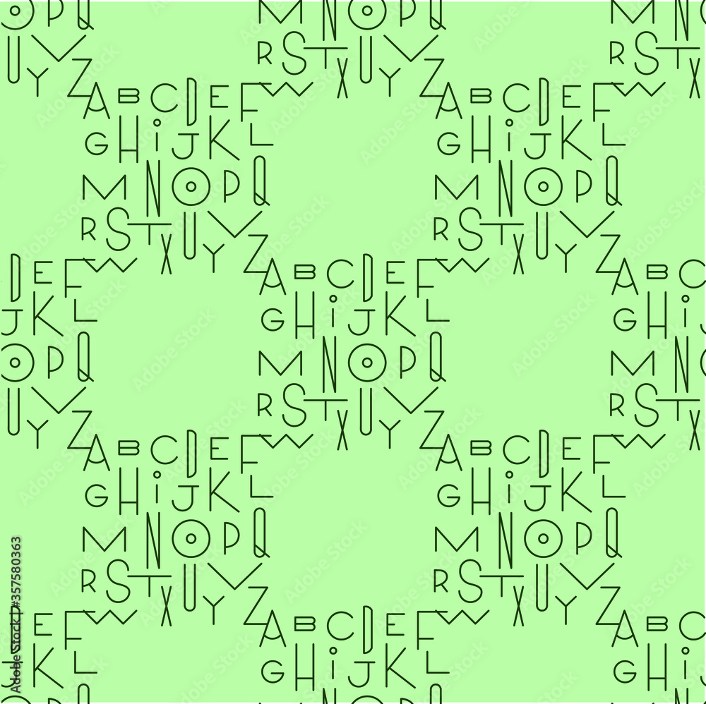 Seamless letters background vector pattern wallpaper for presentation, studying, learning, school