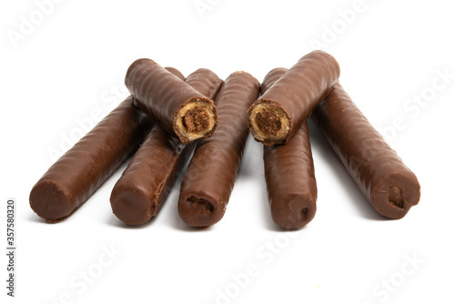 chocolate rolls isolated