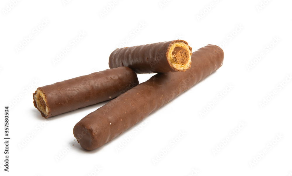 chocolate rolls isolated