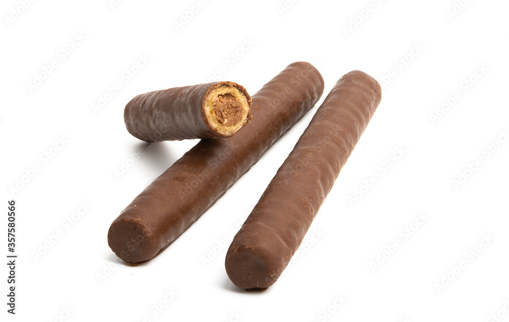 chocolate rolls isolated