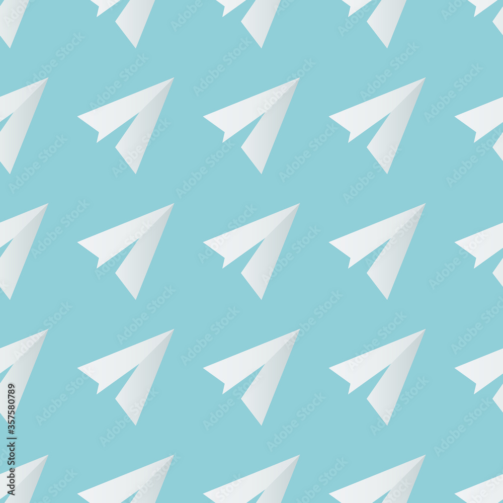 Seamless paper airplanes vector blue background wallpaper pattern Seamless paper airplanes vector blue background wallpaper pattern