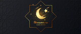 Muharram islamic new holiday dark banner with gold. Islamic design background,greetngs card