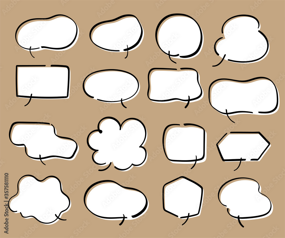 手書きの吹き出しのセット／イラスト／ふきだし