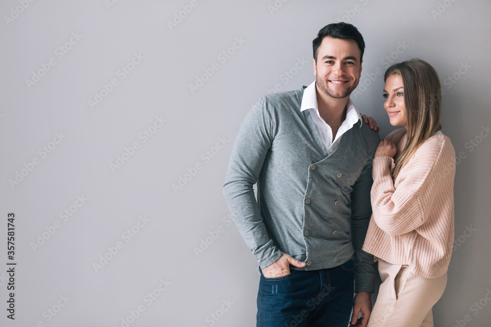 Portrait of cheerful people man and woman at home. Portrait of cheerful people man and woman at home.