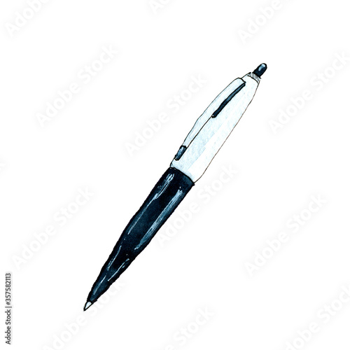 Watercolor sketch of a pen