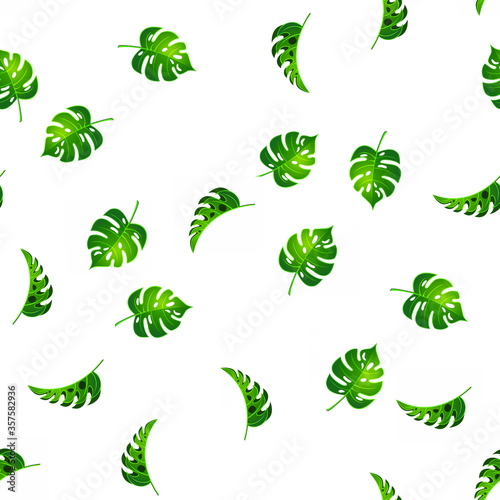 Seamless leaf background vector pattern wallpaper texture green banana leaf tropical plant