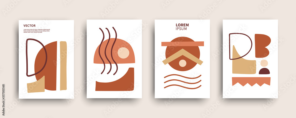 Abstract shapes composition poster collection