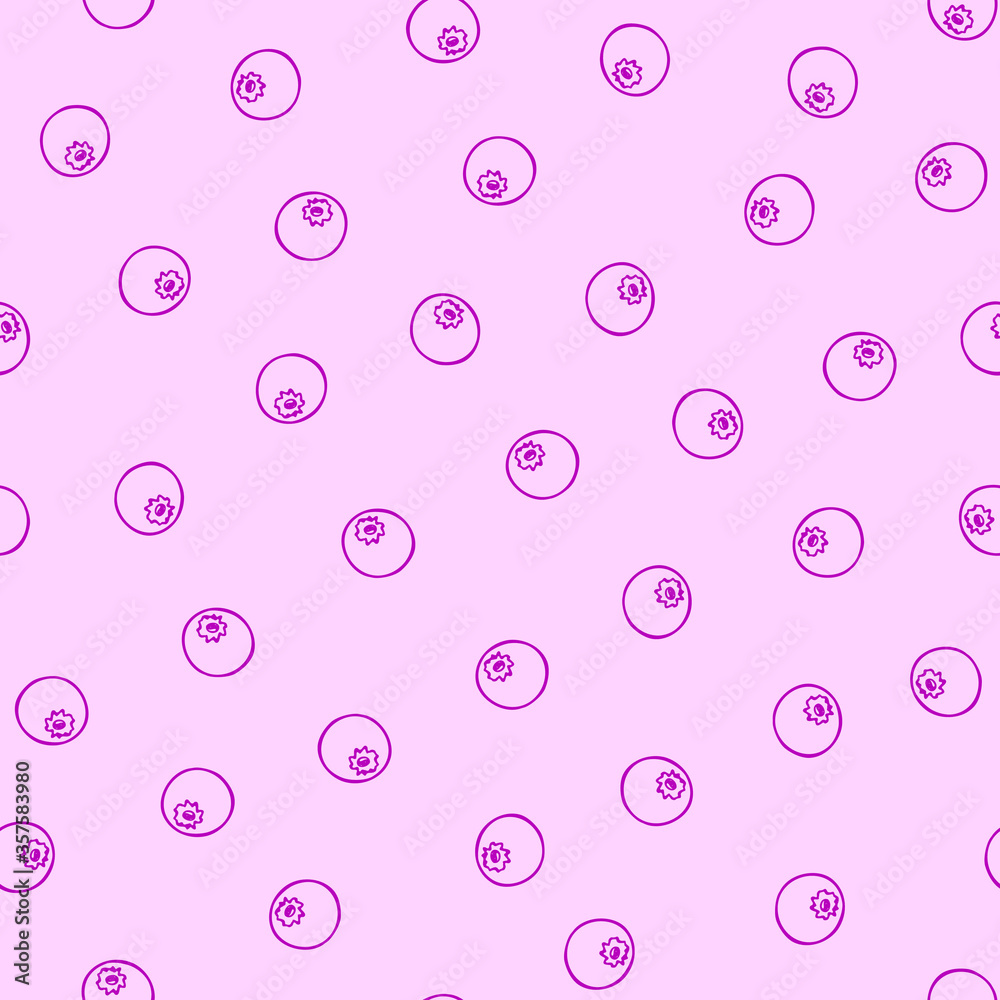 Seamless vector background wallpaper cute blueberry berry drawn pattern for fabric or textile print wrapping paper