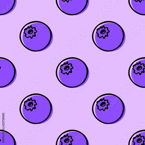 Seamless vector background wallpaper cute blueberry berry pattern for fabric or textile print wrapping paper