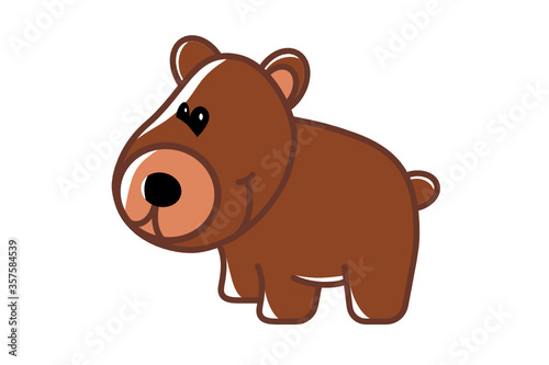 brown bear cartooon vector isolated on white