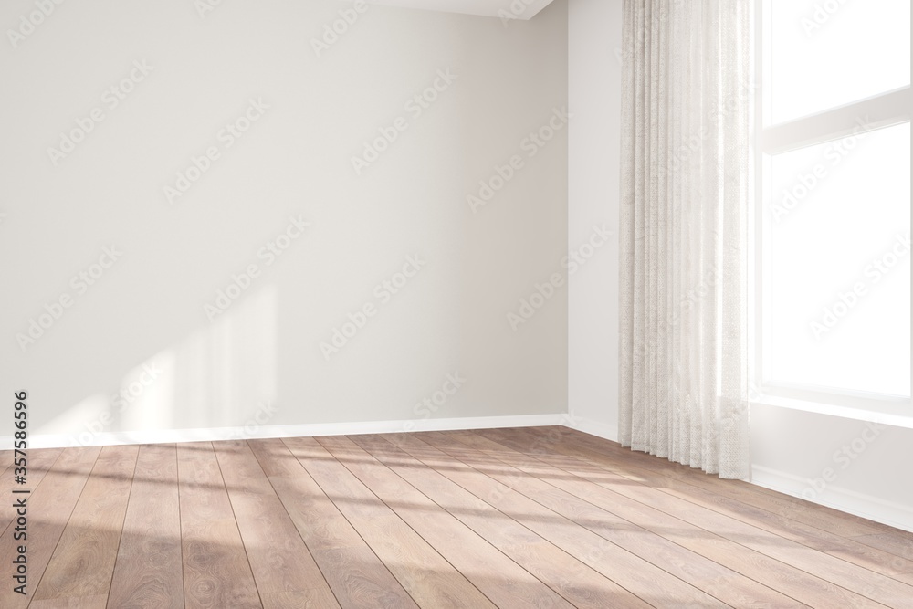 modern empty room with curtains interior design. 3D illustration modern empty room with curtains interior design. 3D illustration
