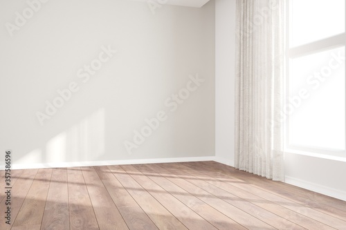 modern empty room with curtains interior design. 3D illustration © ALIAKSANDR