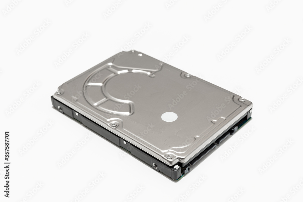Hard disk drive HDD isolated on white background. Computer hardware data storage. Hard disk drive HDD isolated on white background. Computer hardware data storage.