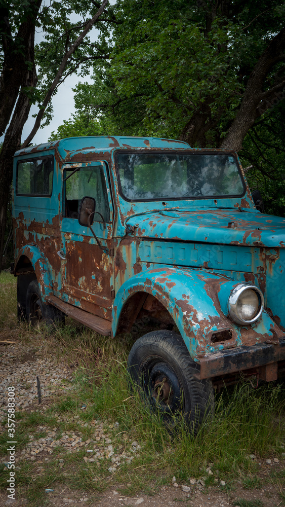 old rusty abandoned truck