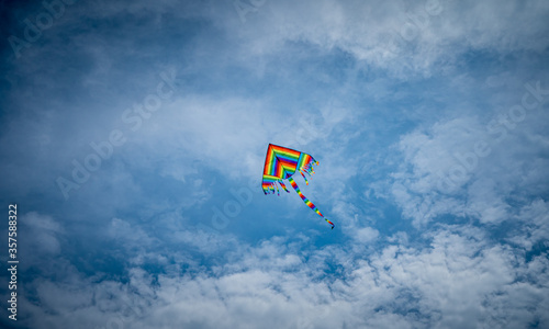 kite flying in the blue sky
